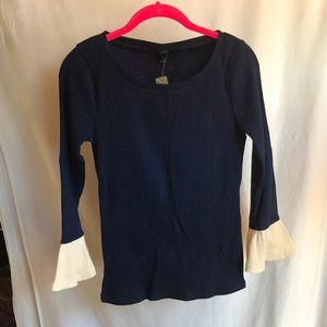 NWT - J Crew Scoop Neck, Ribbed Top with Bell Sleeves (BUY 3 GET 1 FREE!)*